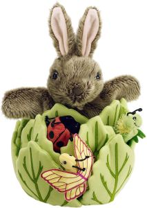 bunny in a lettuce puppet